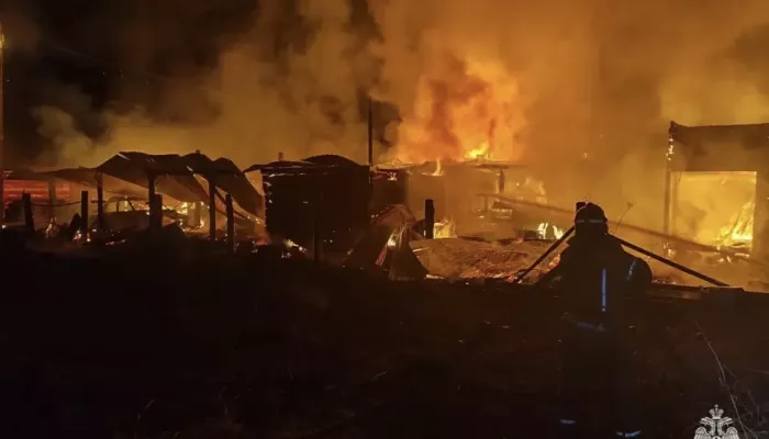 Огонь уничтожил дом, баню, летнюю кухню и гараж в селе Республики Алтай