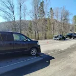 Три Тойоты столкнулись вблизи Соузги в Республике Алтай