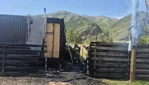 Крупный пожар произошел в Республике Алтай: горели баня, кошары и постройки