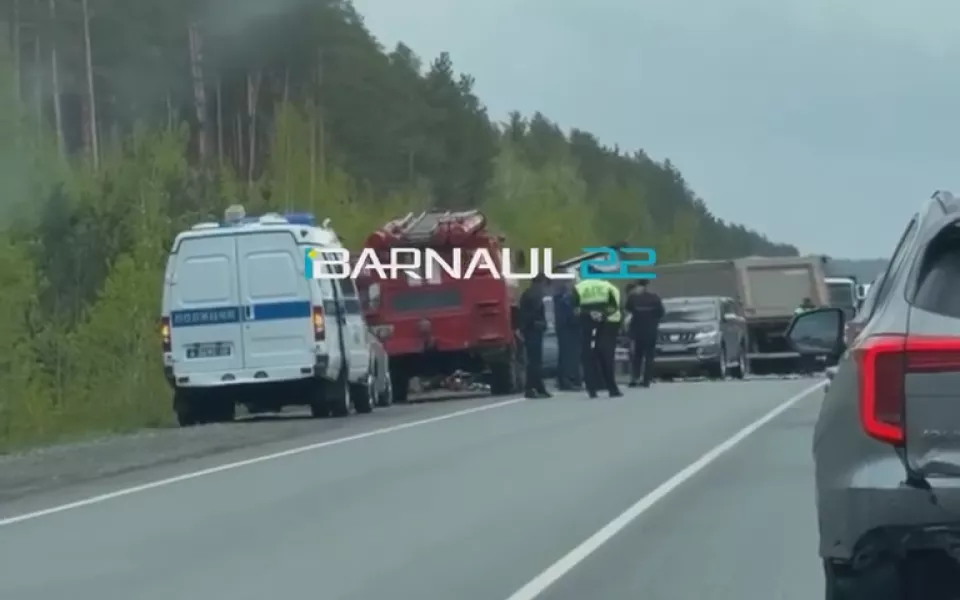 Жесткое ДТП с грузовиком произошло на трассе в Тальменском районе. Видео