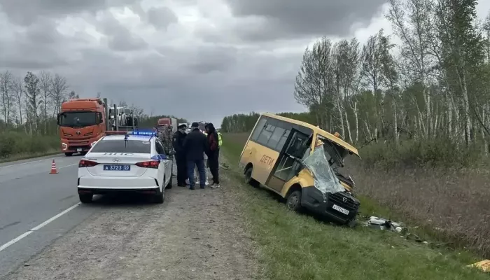 Смертельная авария со школьным автобусом произошла в Омской области. Фото