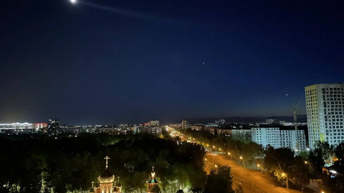 Луна, Юпитер и Венера над Барнаулом