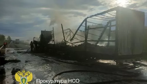 Водитель погиб в огненном столкновении с двумя фурами на трассе под Новосибирском