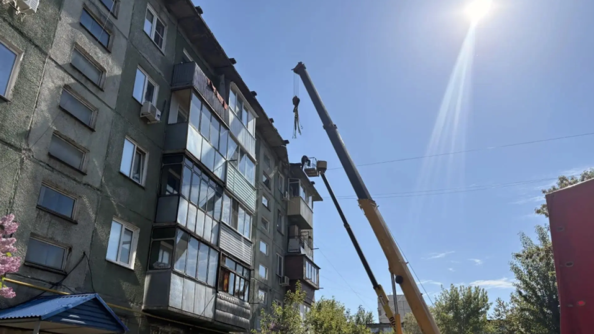 Место обрушения плиты