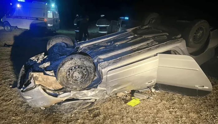 В Республике Алтай Toyota перевернулась на крышу: двое госпитализированы
