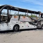 Остался обугленный каркас: кадры после атаки БПЛА на автобус Москва — Симферополь