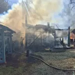Крупный пожар уничтожил гостевые дома в селе Аскат Республики Алтай. Видео