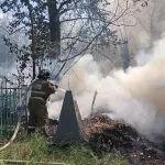 Серьезный пожар охватил сельское кладбище в Алтайском крае