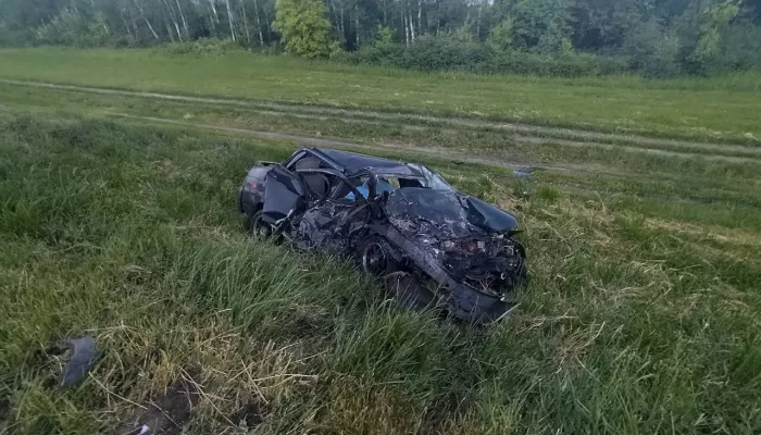 Молодой водитель ВАЗа погиб в лобовом столкновении на трассе. Фото