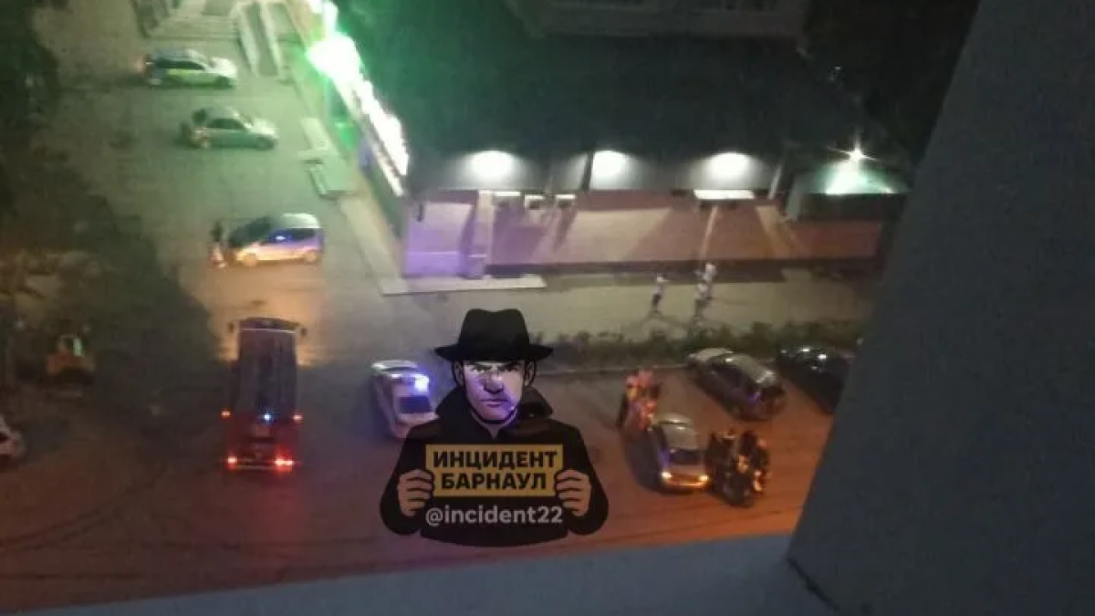 Место ДТП с мотоциклом
