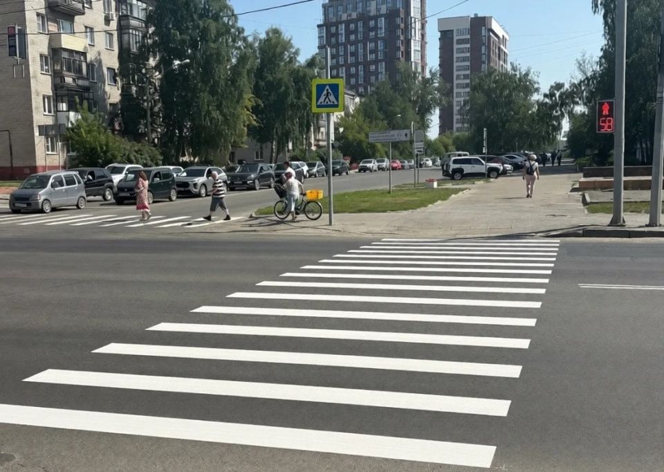 Обновленная дорожная разметка в Барнауле