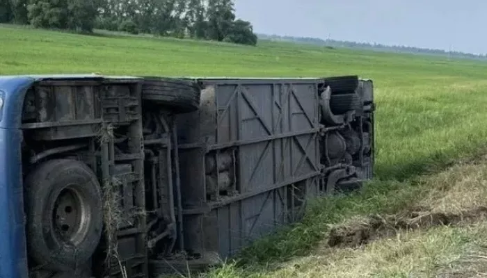 Шесть пострадавших: рейсовый автобус вылетел с трассы и опрокинулся в Алтайском крае