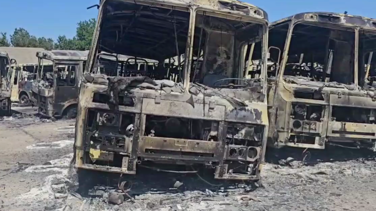 Сожженные автобусы в Скадовске