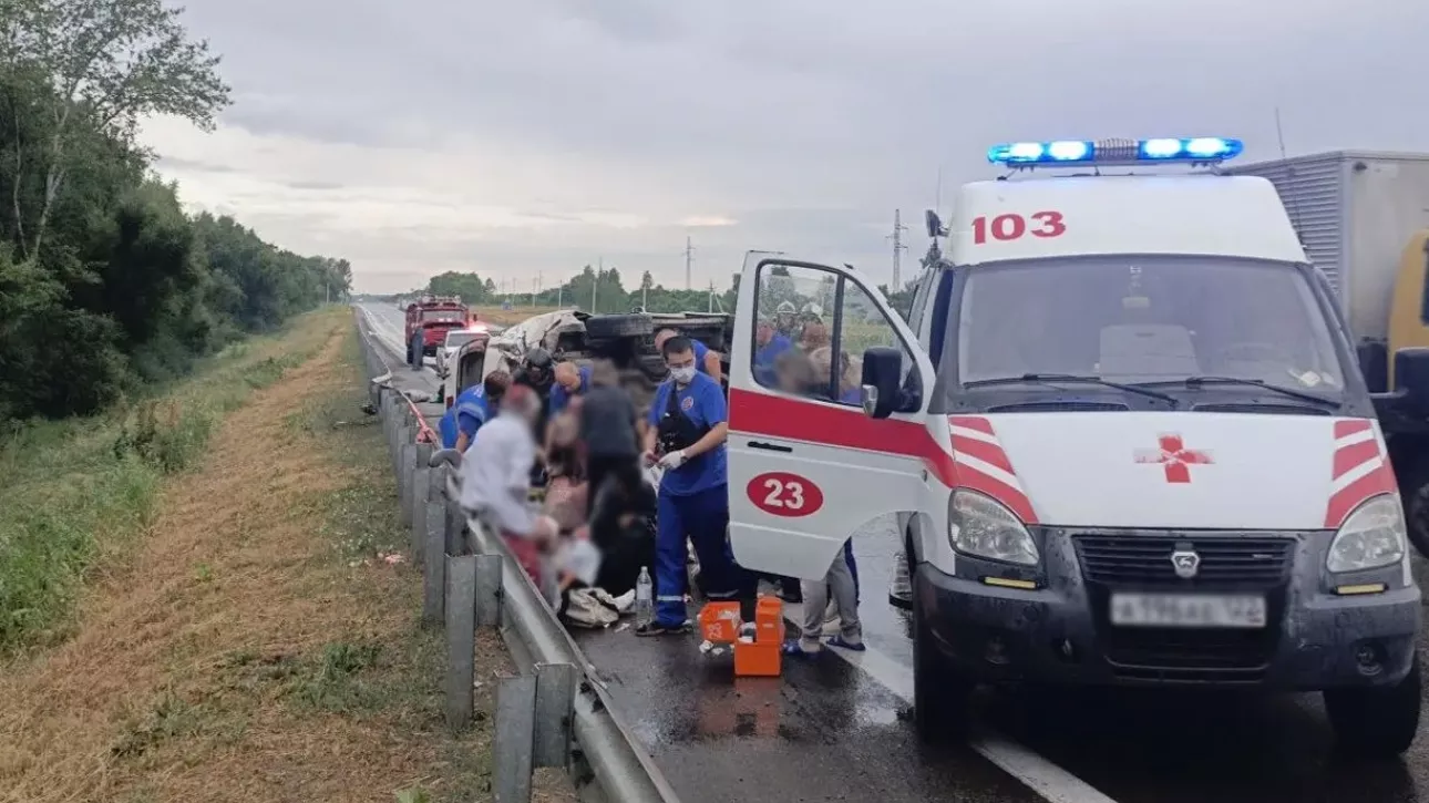 На трассе под Бийском перевернулся минивэн, пострадали пять человек