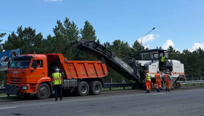 Начался ремонт Правобережного тракта на выезде из Барнаула