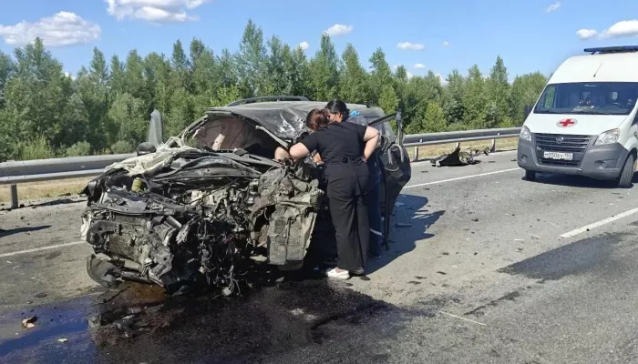 Легковушку смяло в ДТП с КамАЗом на трассе в Новосибирской области