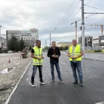 В Барнауле ремонтируют дорогу на проспекте Ленина и трамвайных переездах. Фото