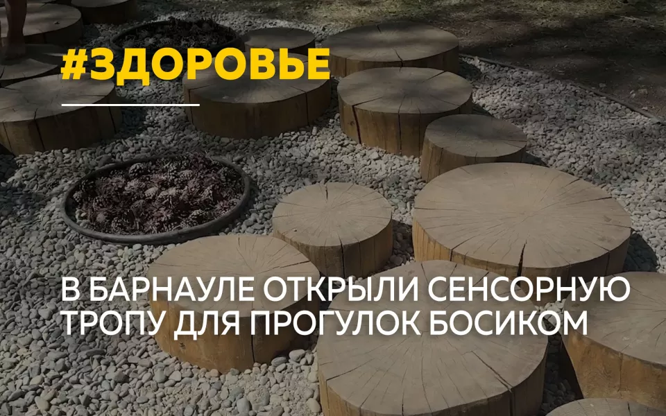 Босиком к здоровью: в парке Изумрудный открыли сенсорную тропу