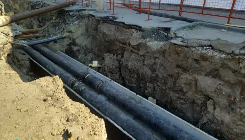 В старом центре Барнаула продолжается реконструкция участка тепловой сети