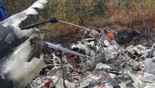 Появилось фото с места падения пропавшего месяц назад Ми-2 в Красноярском крае