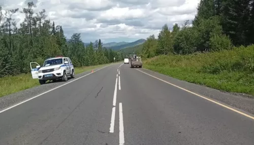 Пьяный водитель иномарки пытался спуститься с Семинского перевала и слетел в кювет