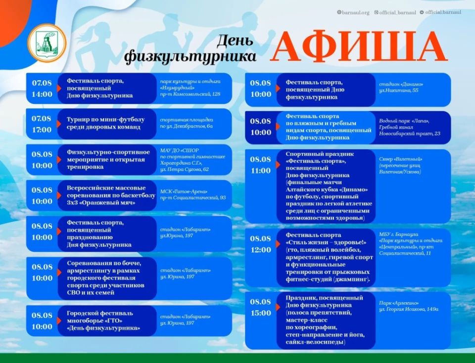 Программа Дня физкультурника