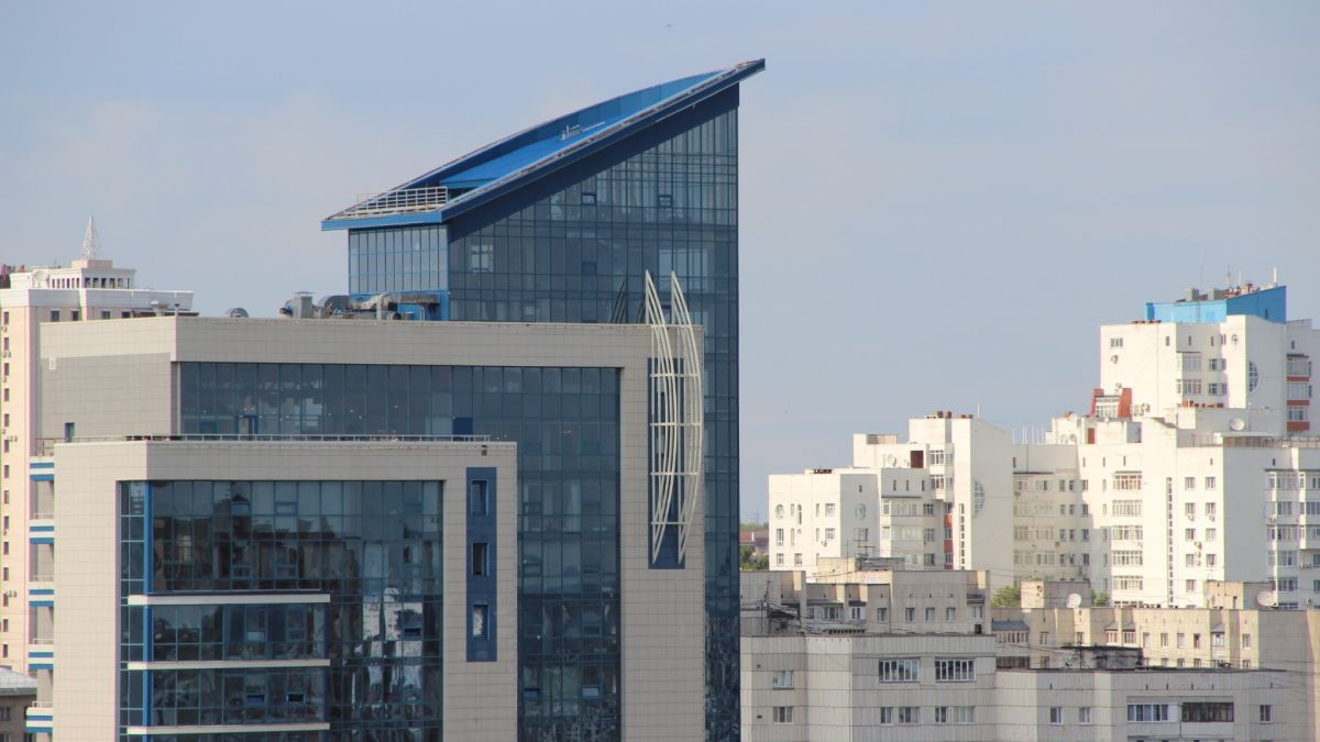 Вид на центр Барнаула с крыши