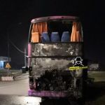 Автобус сгорел в Барнауле у Карандин-Арены Динамо