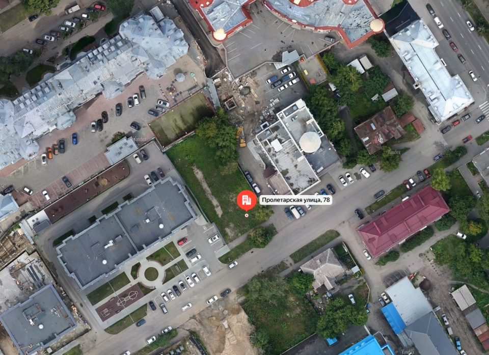 Участок на ул. Пролетарской, 78. Спутниковый снимок