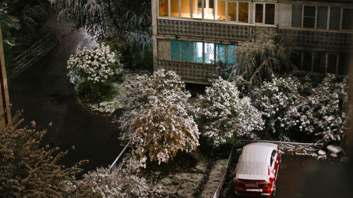 Первый снег в Барнауле. Октябрь 
