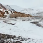 Высокогорье Сайлюгемского нацпарка занесло осенним снегом. Фото
