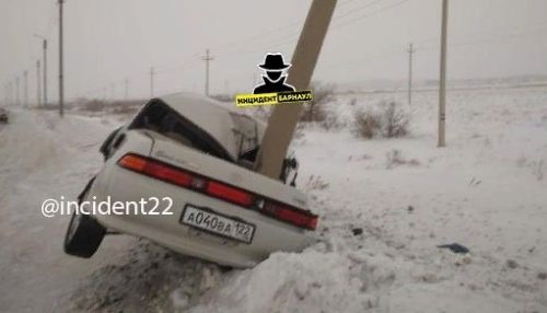 Смертельное ДТП произошло на алтайской трассе – иномарка обняла столб