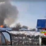 Пожар в бывшей ветлечебнице Рубцовска попал на видео