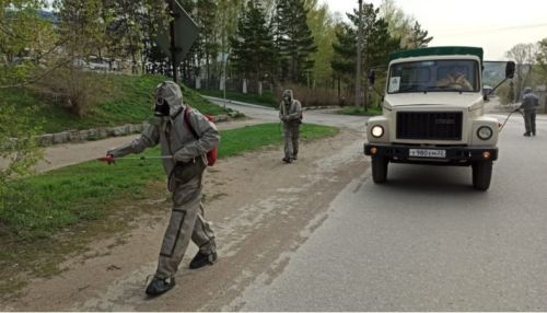 Администрацию, ТЦ и дороги: Змеиногорск продезинфицировали после вспышки COVID