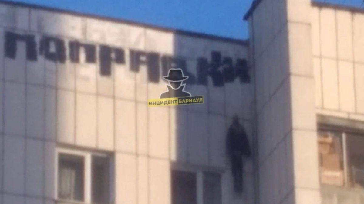 "Чучело с поправками" повисло на крыше дома в Барнауле