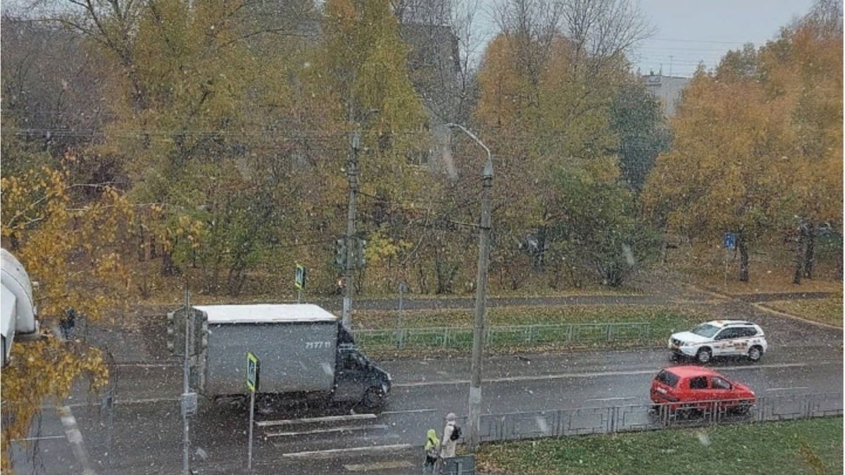 Словно белые мухи: первый снег прошел 7 октября в Барнауле