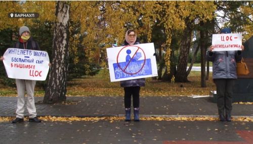 За и против: очередной пикет против дистанционного обучения прошел в Барнауле