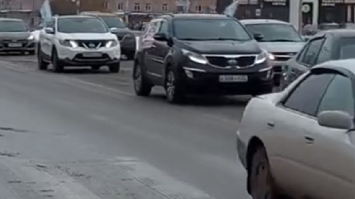 В Барнауле прошел автопробег против дистанта в школах