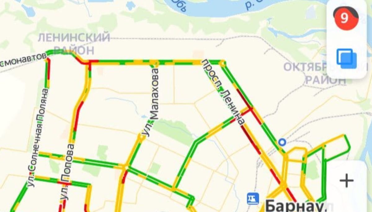Пробки барнаул. Карта пробок утром в Барнауле 2021. Пробки Барнаул онлайн сейчас карта.