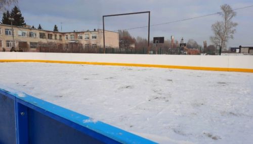 В барнаульском поселке построили новую хоккейную коробку за 600 тысяч рублей
