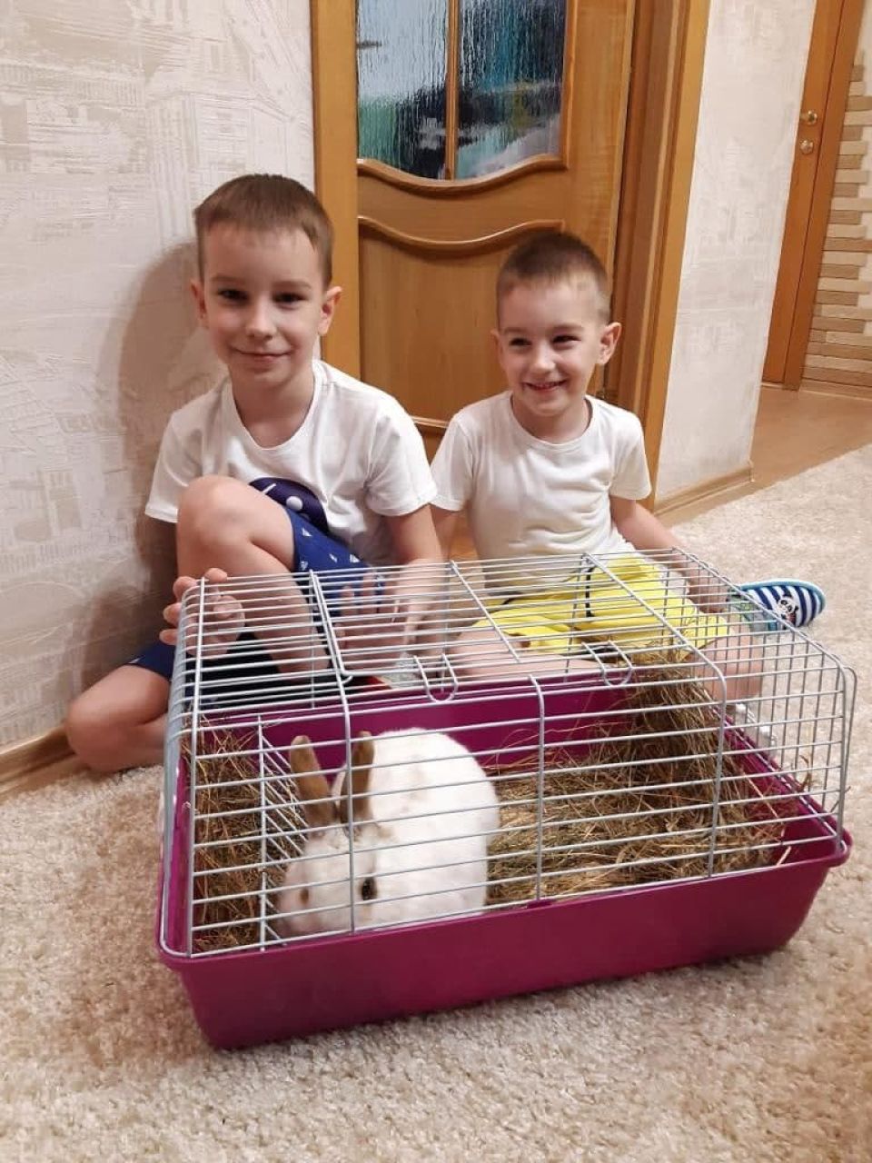 Сын и внук врачей из "красной зоны" получил от депутатов АКЗС живого кролика