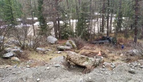 В Республике Алтай КамАЗ с двумя людьми рухнул с обрыва
