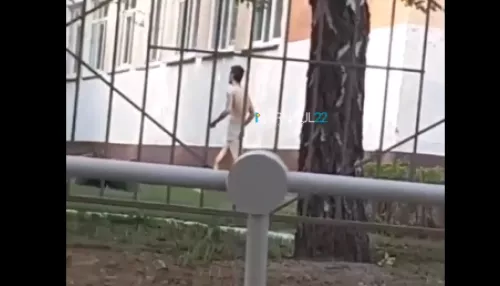 Барнаульцев смутил гуляющий возле школы полуголый мужчина
